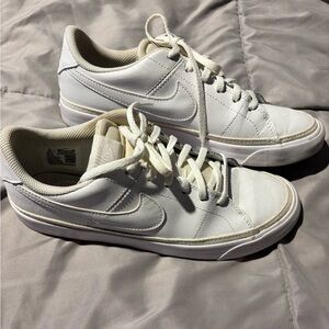 Nike Cream and White Athletic Shoes